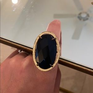 Kendra Scott gold ring with black stone